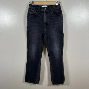 Abercrombie and Fitch Kick Flare Jeans Size 2/26 Black Ultra High Rise Two Tone